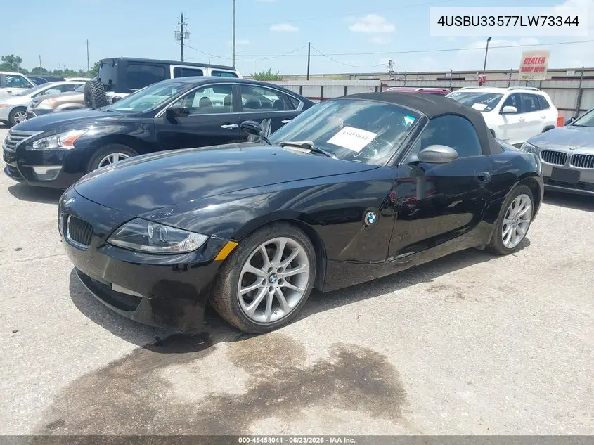 2007 BMW Z4 3.0I VIN: 4USBU33577LW73344 Lot: 45458041