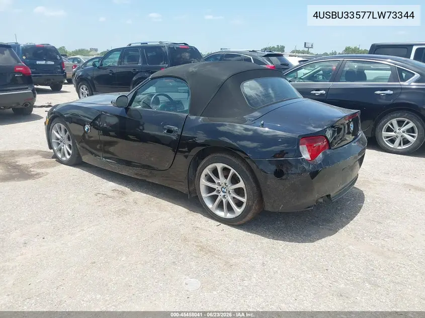 2007 BMW Z4 3.0I VIN: 4USBU33577LW73344 Lot: 45458041