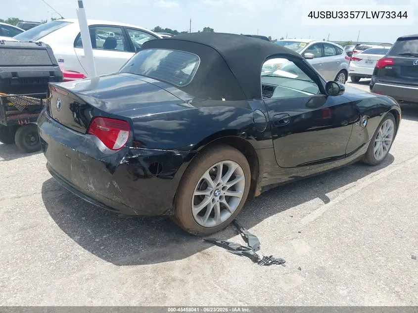 2007 BMW Z4 3.0I VIN: 4USBU33577LW73344 Lot: 45458041