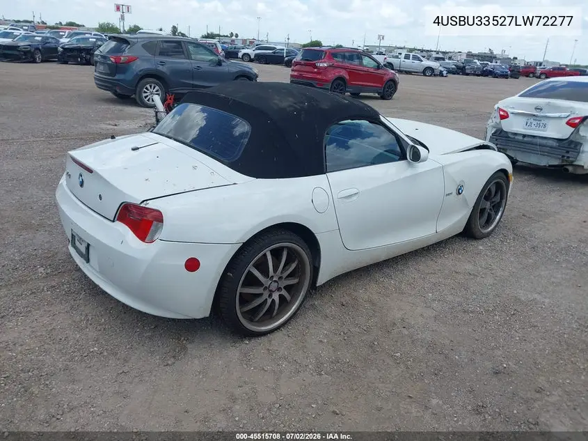2007 BMW Z4 3.0I VIN: 4USBU33527LW72277 Lot: 45515708