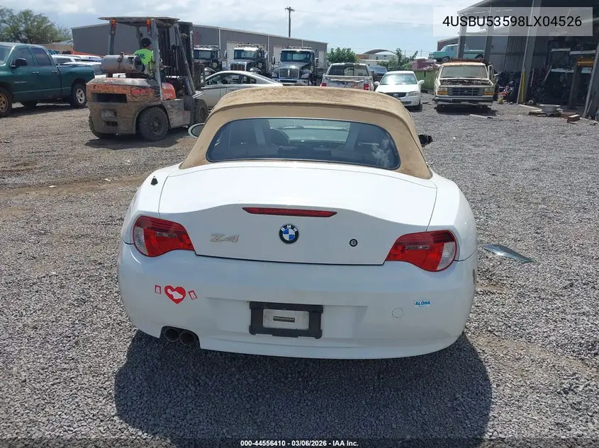 2008 BMW Z4 3.0Si VIN: 4USBU53598LX04526 Lot: 44556410