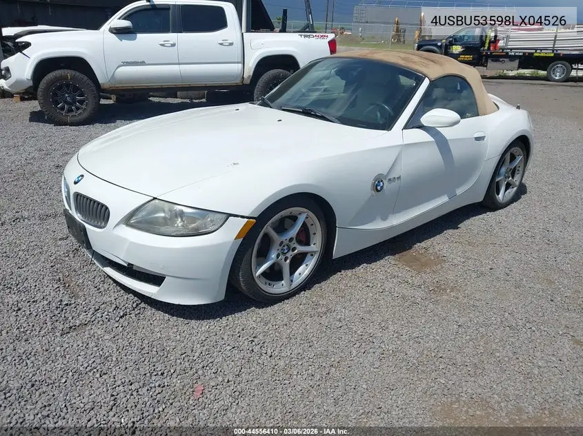 2008 BMW Z4 3.0Si VIN: 4USBU53598LX04526 Lot: 44556410