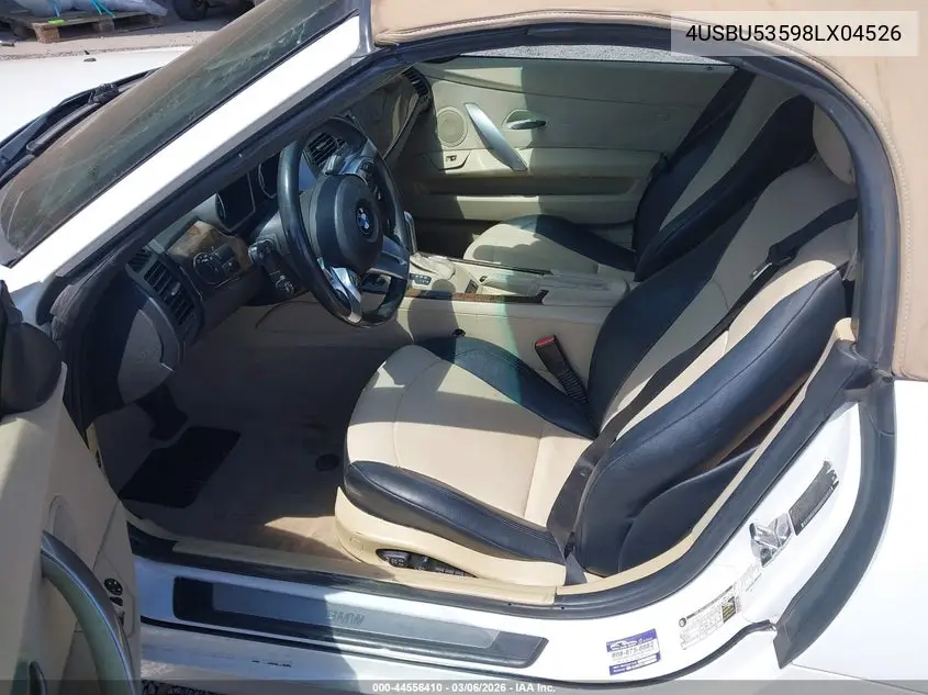 2008 BMW Z4 3.0Si VIN: 4USBU53598LX04526 Lot: 44556410