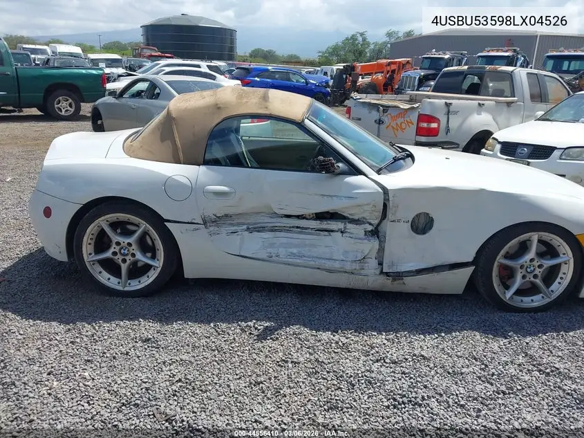 2008 BMW Z4 3.0Si VIN: 4USBU53598LX04526 Lot: 44556410