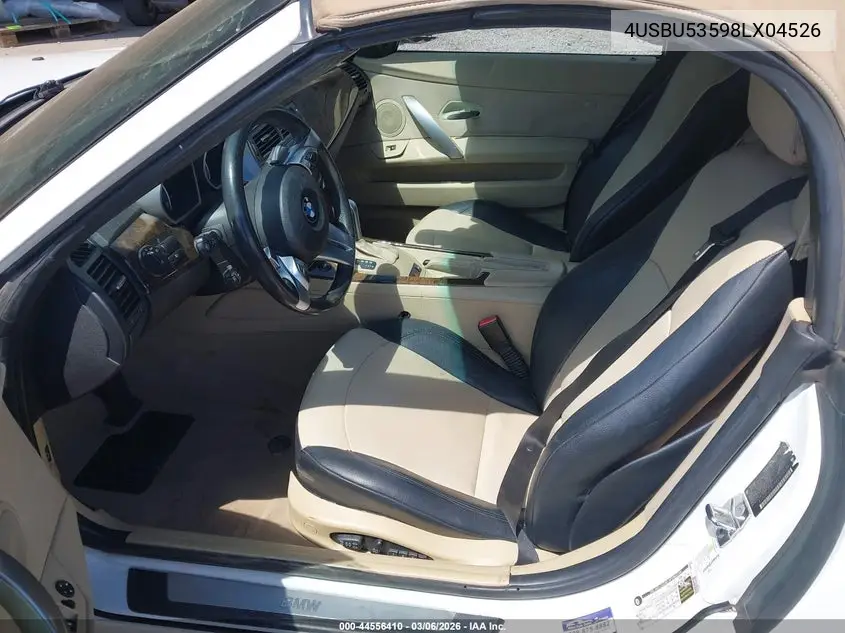 2008 BMW Z4 3.0Si VIN: 4USBU53598LX04526 Lot: 44556410