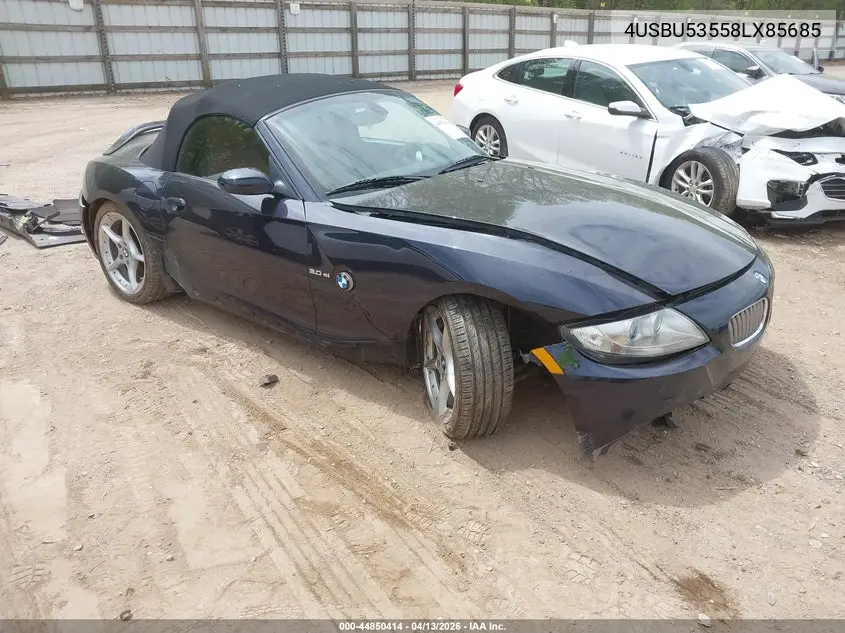 2008 BMW Z4 3.0Si VIN: 4USBU53558LX85685 Lot: 44850414