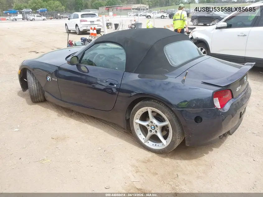 2008 BMW Z4 3.0Si VIN: 4USBU53558LX85685 Lot: 44850414