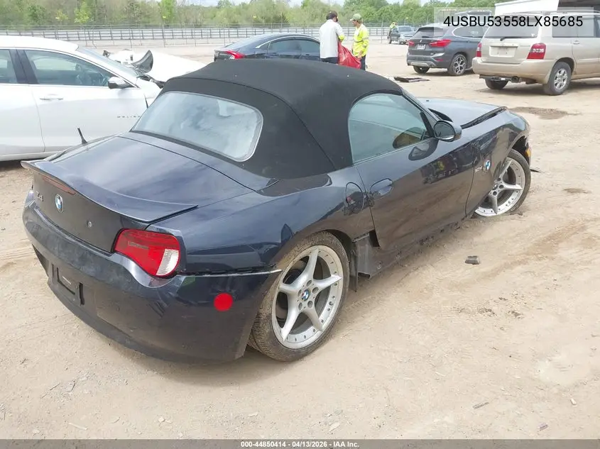 2008 BMW Z4 3.0Si VIN: 4USBU53558LX85685 Lot: 44850414