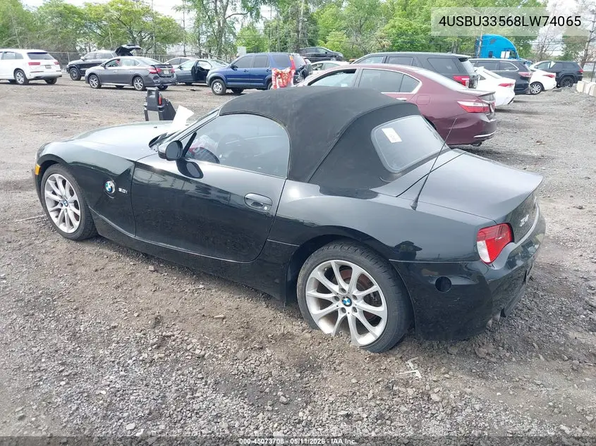 2008 BMW Z4 3.0I VIN: 4USBU33568LW74065 Lot: 45073708