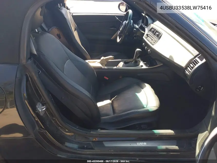 2008 BMW Z4 3.0I VIN: 4USBU33538LW75416 Lot: 45395466