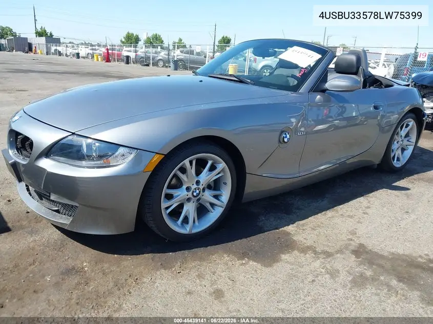 2008 BMW Z4 3.0I VIN: 4USBU33578LW75399 Lot: 45439141