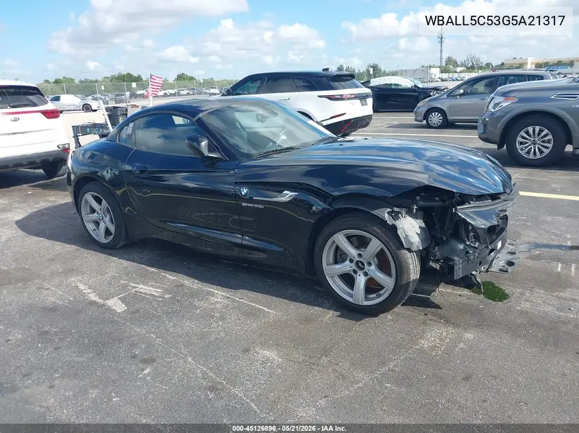 2016 BMW Z4 Sdrive28I VIN: WBALL5C53G5A21317 Lot: 45126896