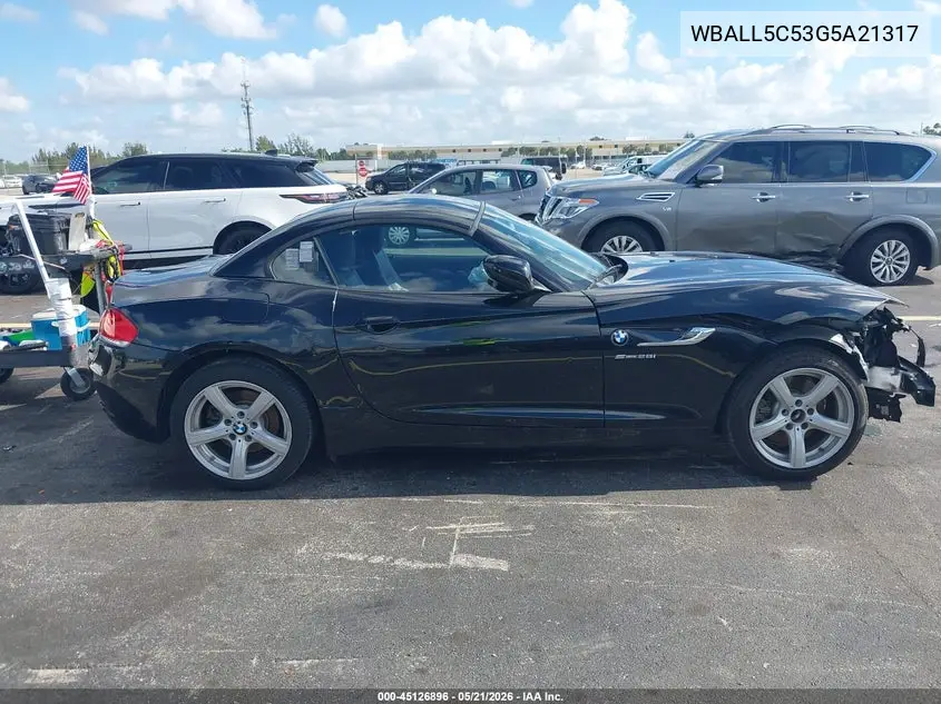 2016 BMW Z4 Sdrive28I VIN: WBALL5C53G5A21317 Lot: 45126896