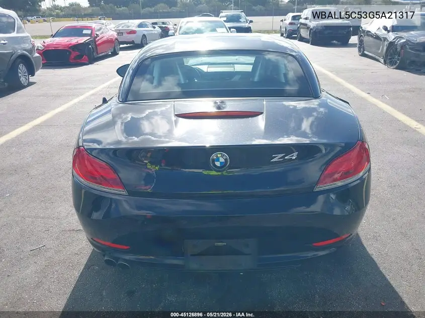 2016 BMW Z4 Sdrive28I VIN: WBALL5C53G5A21317 Lot: 45126896