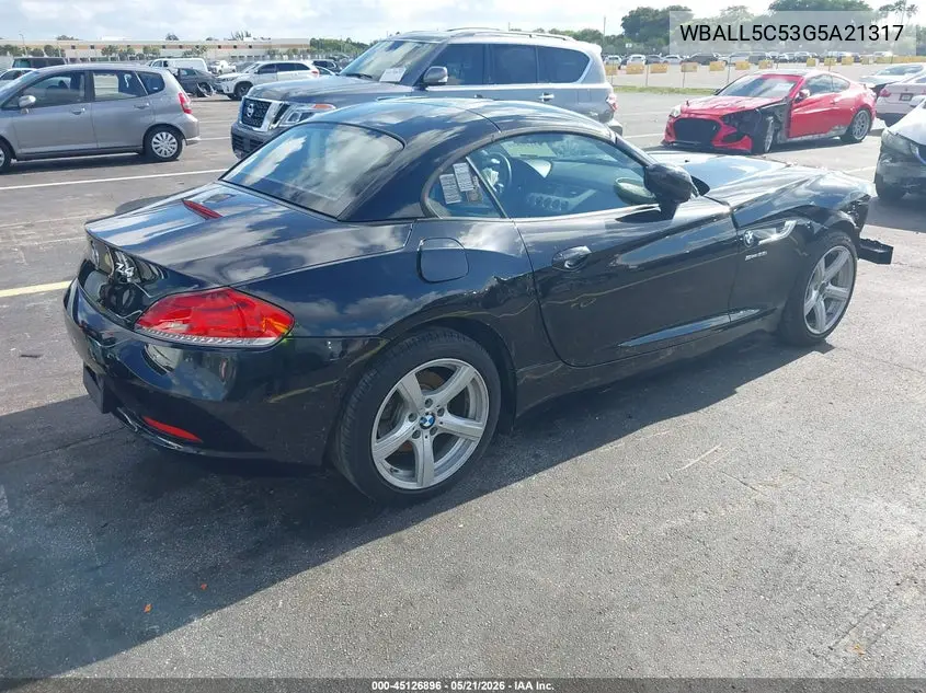 2016 BMW Z4 Sdrive28I VIN: WBALL5C53G5A21317 Lot: 45126896
