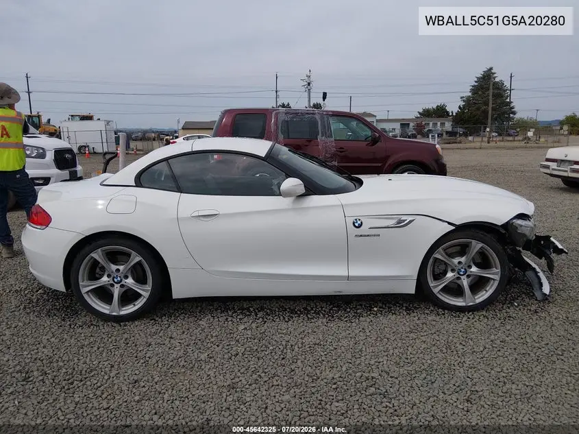 2016 BMW Z4 Sdrive28I VIN: WBALL5C51G5A20280 Lot: 45642325