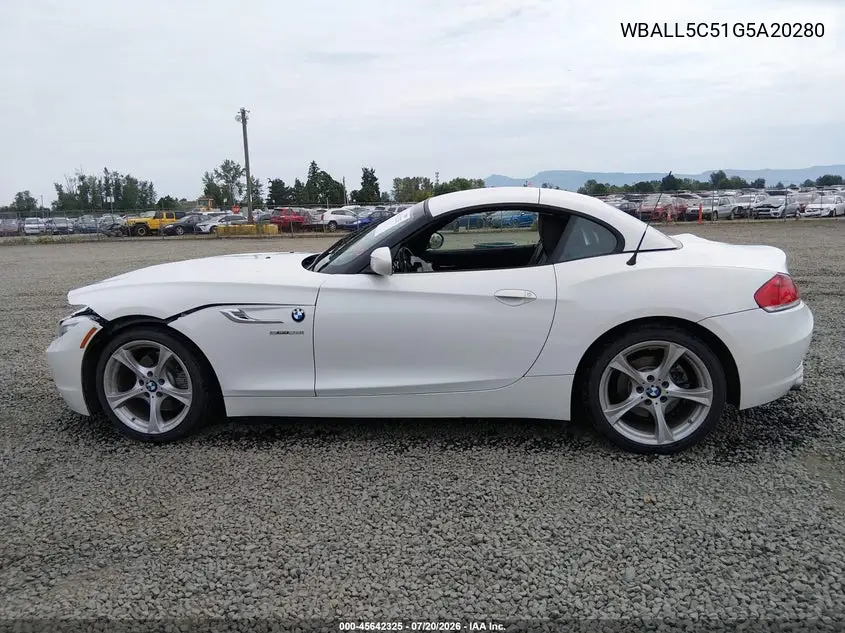 2016 BMW Z4 Sdrive28I VIN: WBALL5C51G5A20280 Lot: 45642325