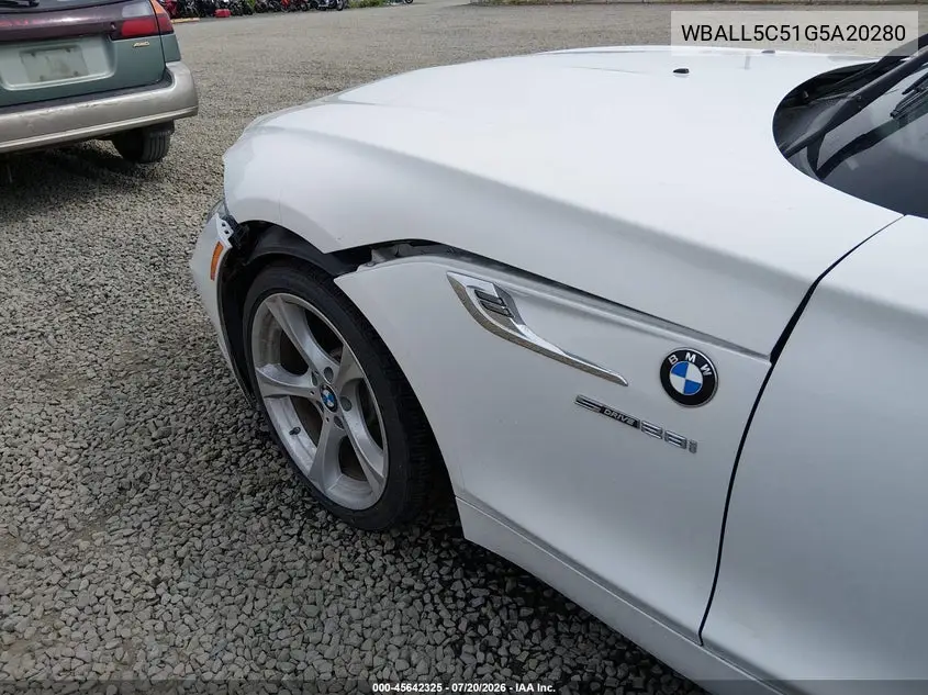 2016 BMW Z4 Sdrive28I VIN: WBALL5C51G5A20280 Lot: 45642325
