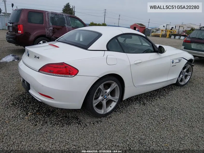 2016 BMW Z4 Sdrive28I VIN: WBALL5C51G5A20280 Lot: 45642325