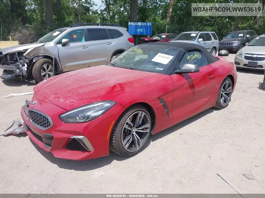 2020 BMW Z4 M40I VIN: WBAHF9C09LWW53619 Lot: 45304181