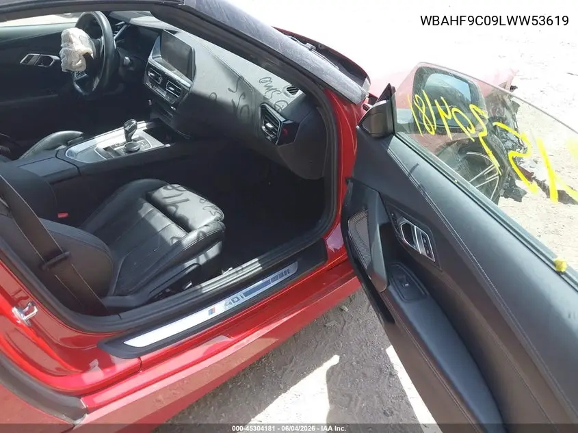 2020 BMW Z4 M40I VIN: WBAHF9C09LWW53619 Lot: 45304181