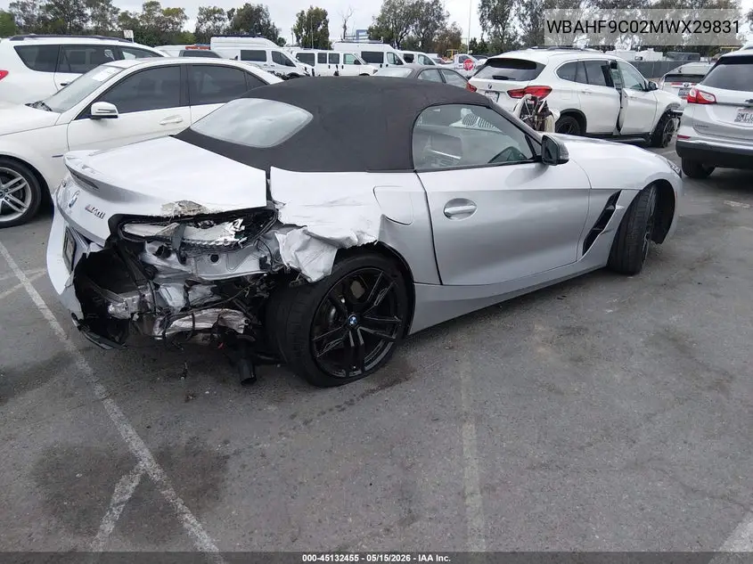 2021 BMW Z4 M40I VIN: WBAHF9C02MWX29831 Lot: 45132455
