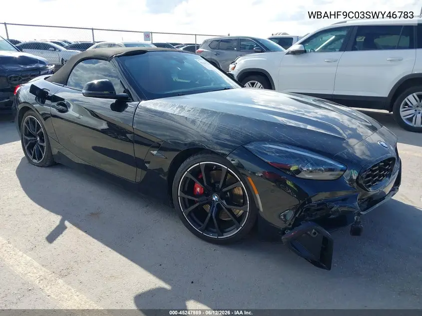 2025 BMW Z4 M40I VIN: WBAHF9C03SWY46783 Lot: 45247989