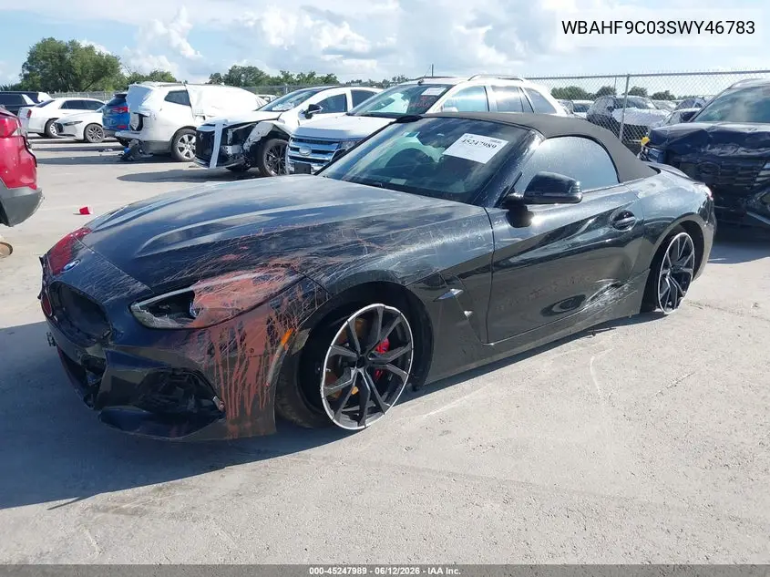 2025 BMW Z4 M40I VIN: WBAHF9C03SWY46783 Lot: 45247989