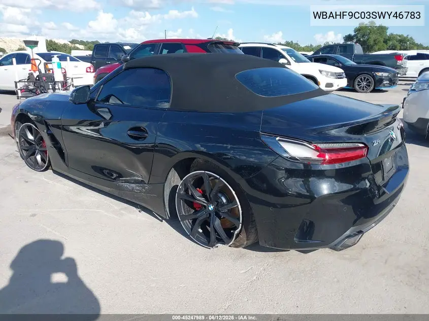 2025 BMW Z4 M40I VIN: WBAHF9C03SWY46783 Lot: 45247989