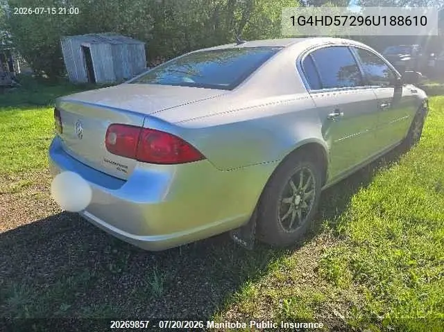 2006 Buick Lucerne Cxl V6 VIN: 1G4HD57296U188610 Lot: 20269857