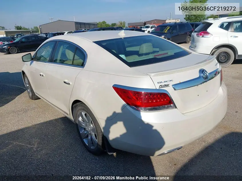 2012 Buick Lacrosse Cxl V6 VIN: 1G4GH5G36CF219272 Lot: 20264182