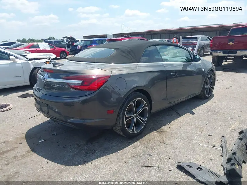 2016 Buick Cascada Premium VIN: W04WT3N59GG119894 Lot: 45230399