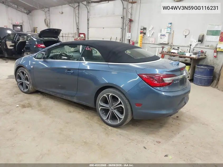 2016 Buick Cascada VIN: W04WV3N59GG116231 Lot: 45332065