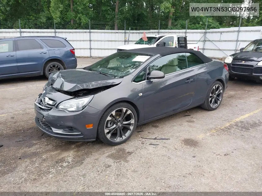 2016 Buick Cascada Premium VIN: W04WT3N53GG097956 Lot: 45368485
