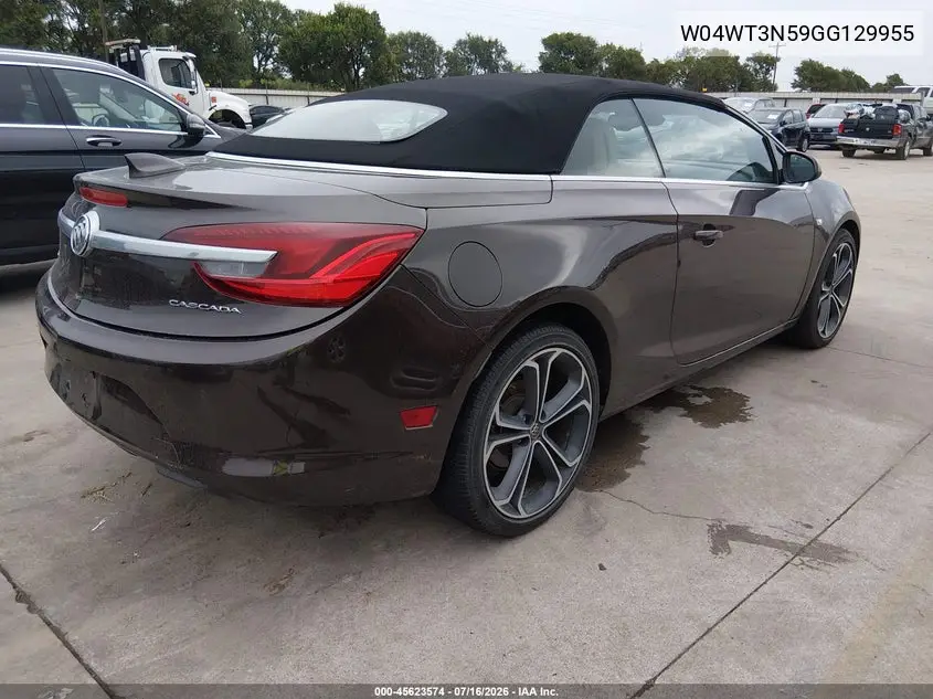 2016 Buick Cascada Premium VIN: W04WT3N59GG129955 Lot: 45623574