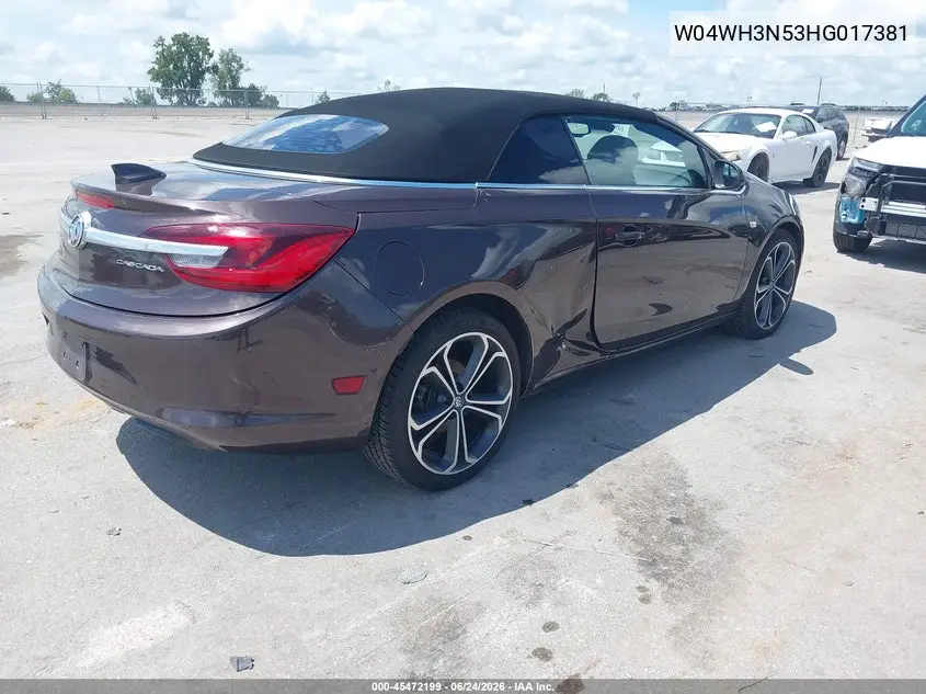 2017 Buick Cascada Premium VIN: W04WH3N53HG017381 Lot: 45472199