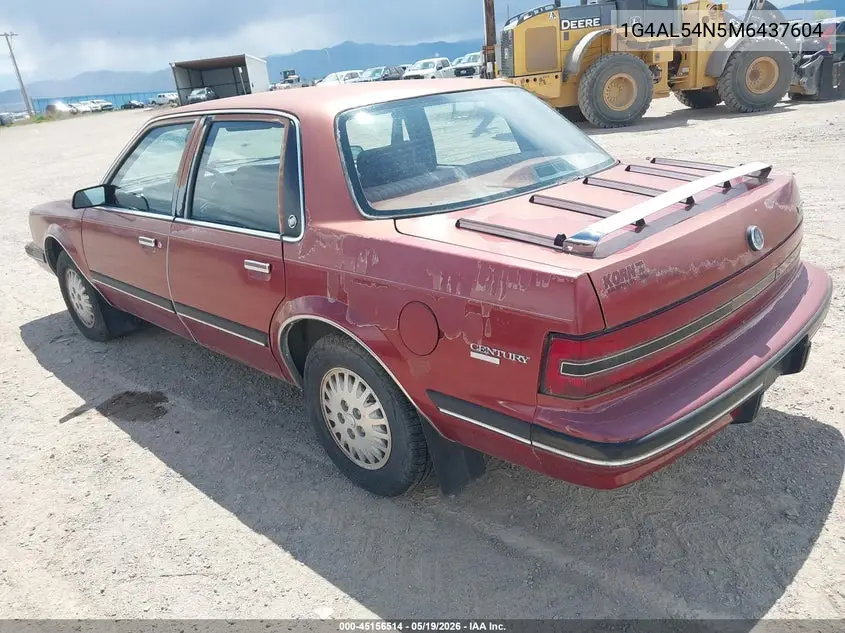 1991 Buick Century Limited VIN: 1G4AL54N5M6437604 Lot: 45156514