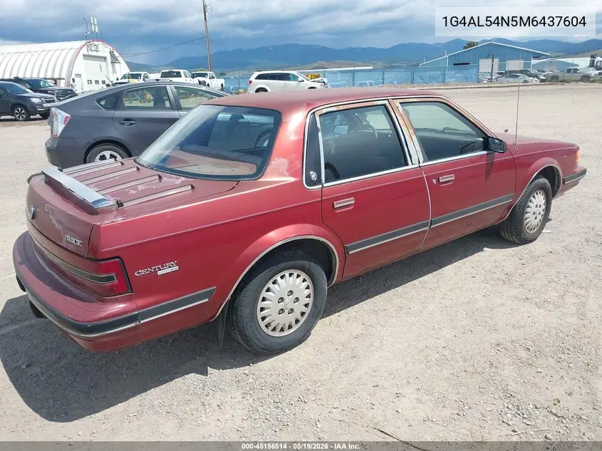 1991 Buick Century Limited VIN: 1G4AL54N5M6437604 Lot: 45156514