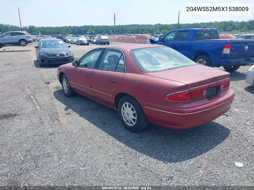 1999 Buick Century Custom VIN: 2G4WS52M5X1538009 Lot: 42578115