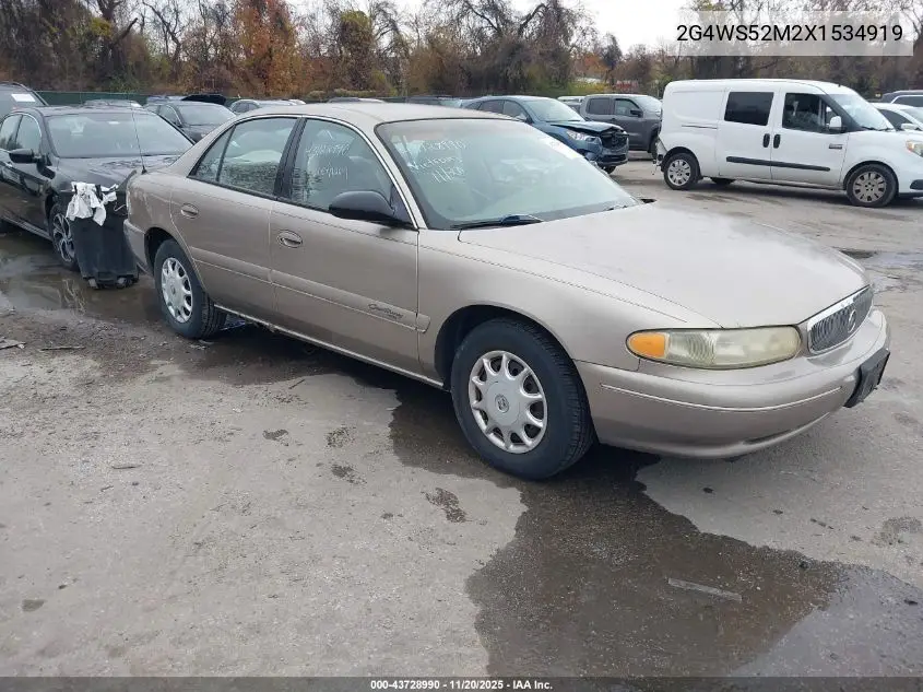 1999 Buick Century Custom VIN: 2G4WS52M2X1534919 Lot: 43728990