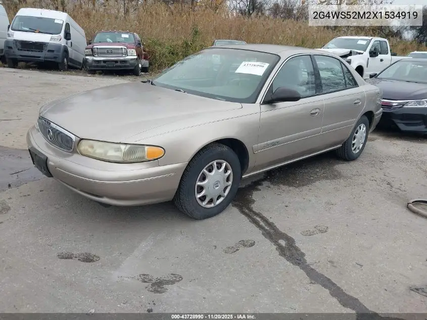 1999 Buick Century Custom VIN: 2G4WS52M2X1534919 Lot: 43728990