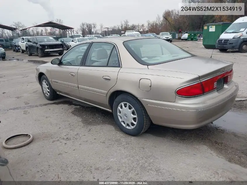 1999 Buick Century Custom VIN: 2G4WS52M2X1534919 Lot: 43728990