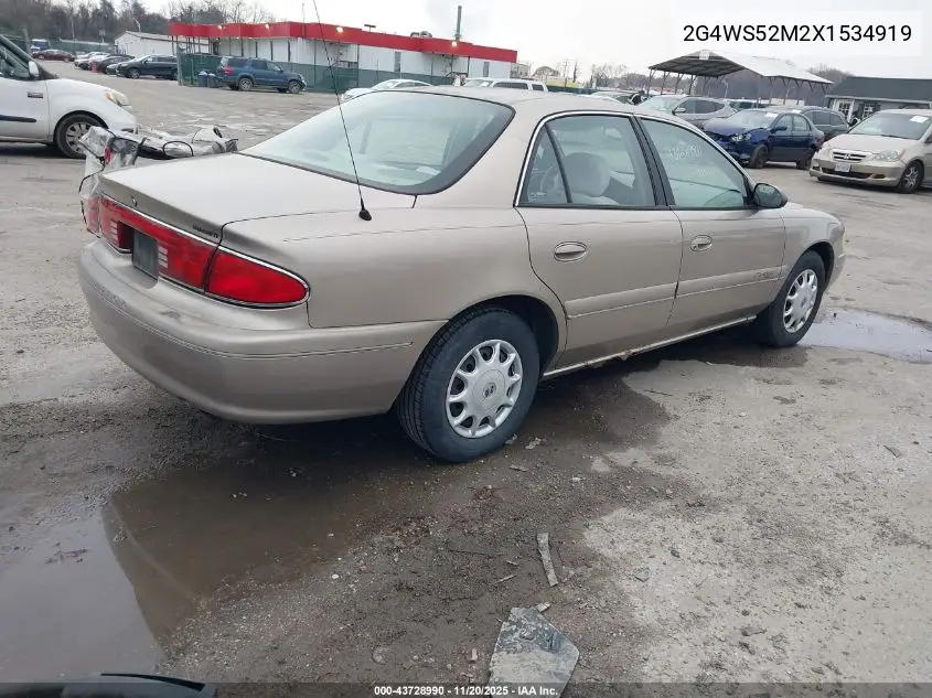 1999 Buick Century Custom VIN: 2G4WS52M2X1534919 Lot: 43728990