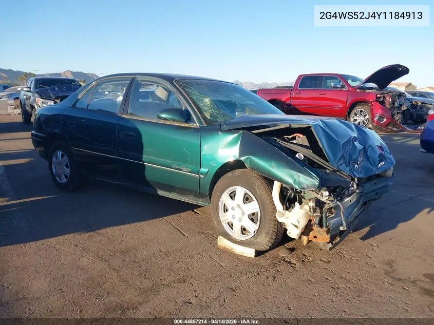 2000 Buick Century Custom VIN: 2G4WS52J4Y1184913 Lot: 44857214