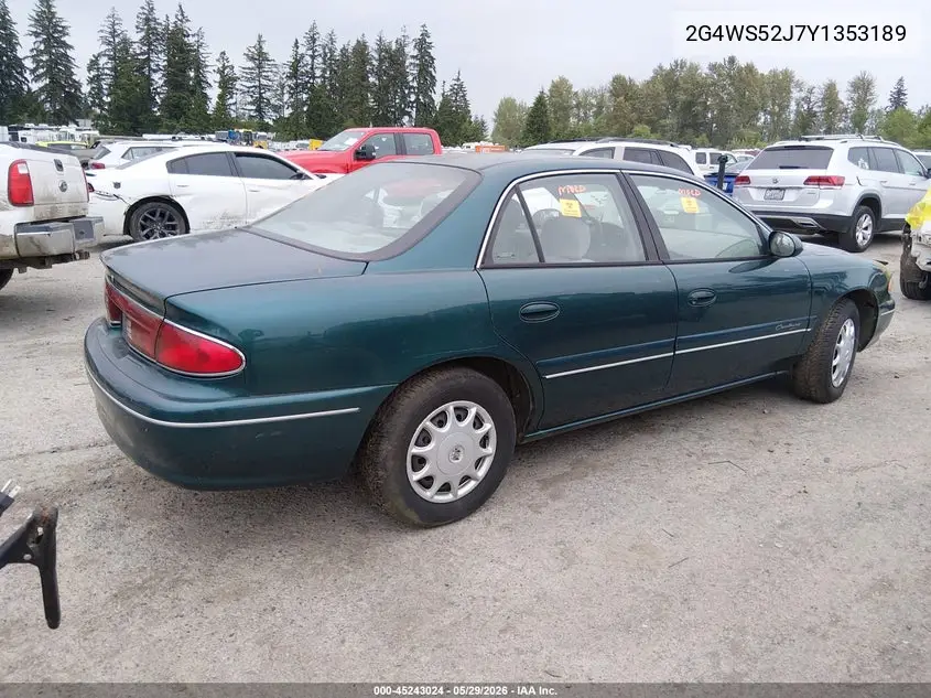 2000 Buick Century Custom VIN: 2G4WS52J7Y1353189 Lot: 45243024