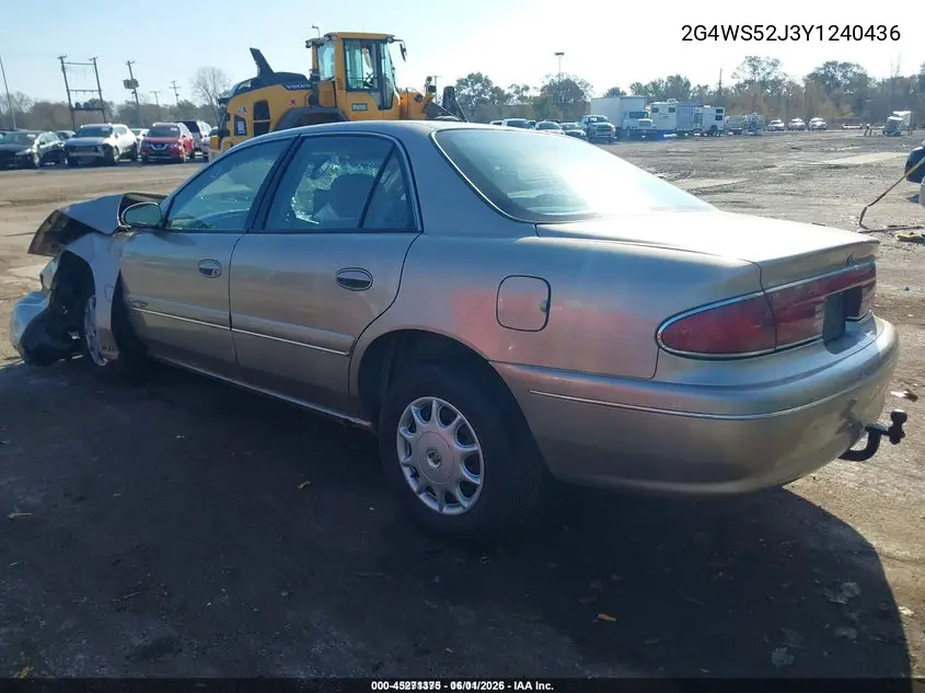 2000 Buick Century Custom VIN: 2G4WS52J3Y1240436 Lot: 45271375