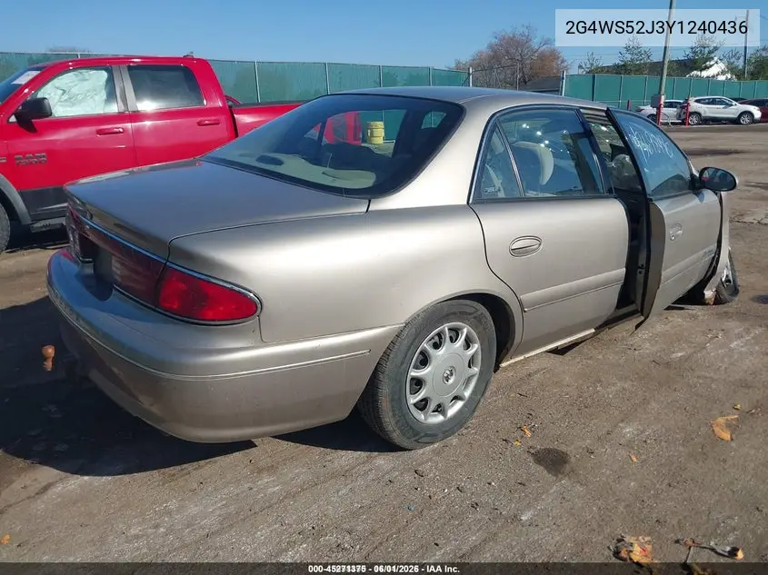 2000 Buick Century Custom VIN: 2G4WS52J3Y1240436 Lot: 45271375