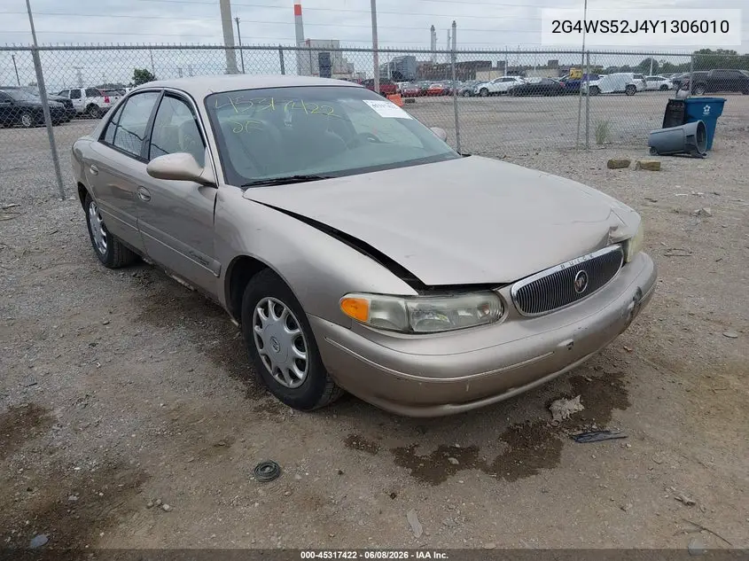 2000 Buick Century Custom VIN: 2G4WS52J4Y1306010 Lot: 45317422