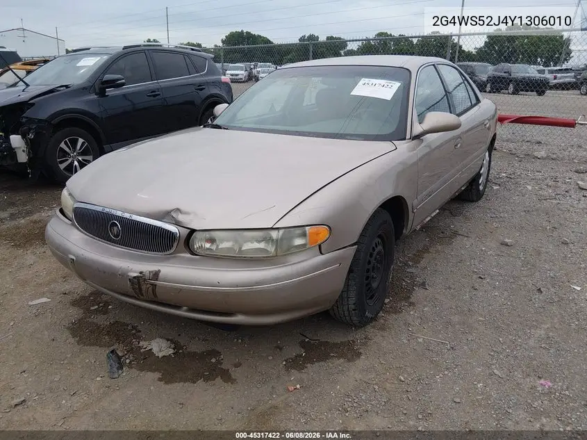 2000 Buick Century Custom VIN: 2G4WS52J4Y1306010 Lot: 45317422