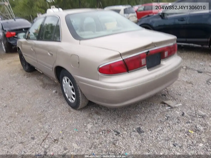 2000 Buick Century Custom VIN: 2G4WS52J4Y1306010 Lot: 45317422